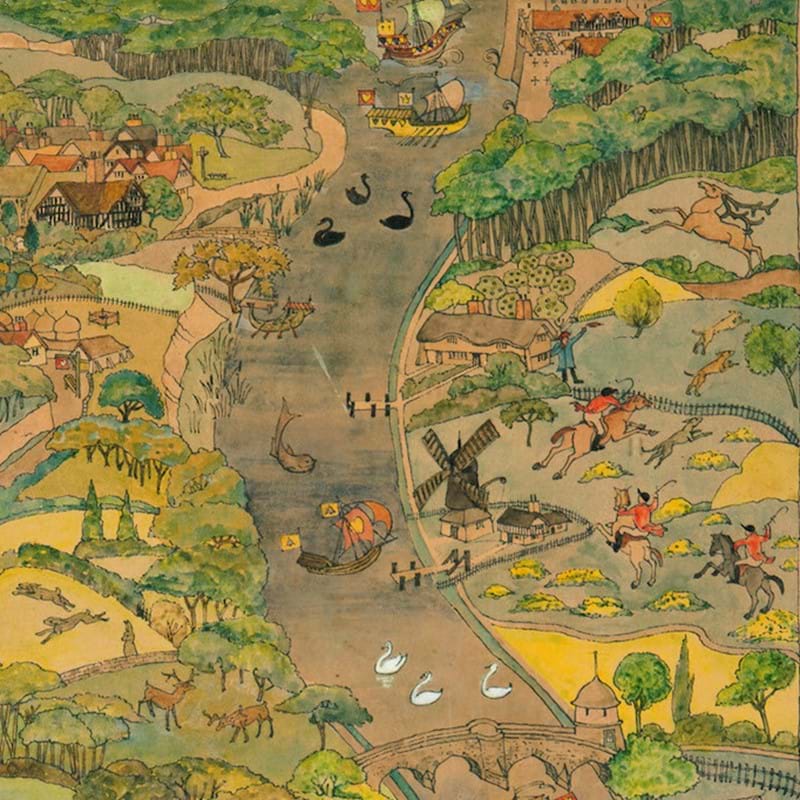 Waves of interest over rare 'River Rug' print...